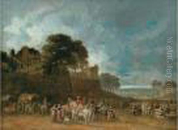 La Halte De Militaires Au Pied D'une Forteresse - view 1