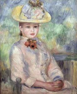 Girl in the Yellow Hat by Pierre Auguste Renoir