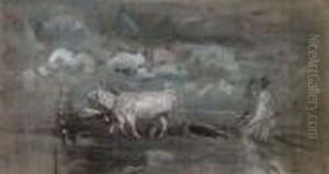 Buoi All'aratura by Francesco Paolo Michetti