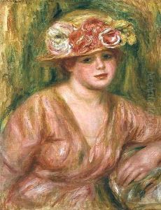 The Rose Hat or Portrait of Lady Hessling by Pierre Auguste Renoir