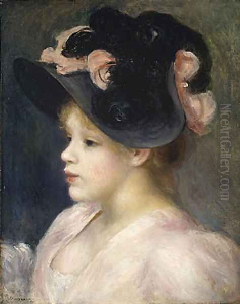 Young Girl in a Pink and Black Hat 1890s - view 1