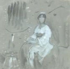Contadina Abruzzese Seduta by Francesco Paolo Michetti