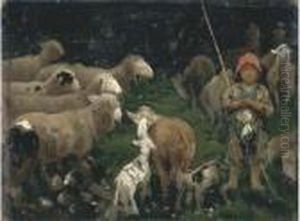Pastorello E Gregge by Francesco Paolo Michetti