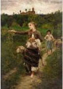 Guiding The Flock by Francesco Paolo Michetti