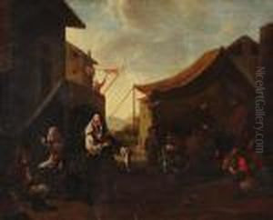 Peasants Outside A Tavern by Jan Miel