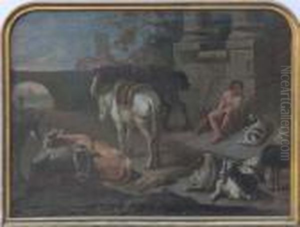 Italienskt Landskap Med Herde Och Boskap - view 1