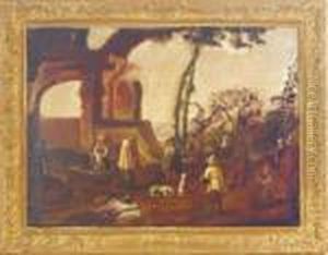 Travelers Having A Meal By A Ruined Arch Travelers Having A Meal By A Ruined Arch