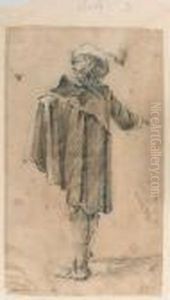 A Man In A Cape Wearing A Hat, Seen From The Side
