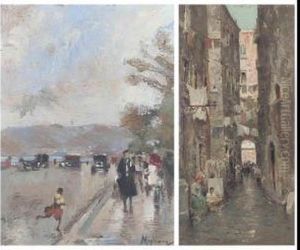 A Street On The Neapolitan Coast by Vincenzo Migliaro
