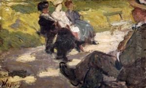 Figures Seated In A Park Figures Seated In A Park