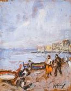 Spiaggia Con Figure by Vincenzo Migliaro