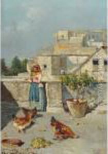Monache Sotto Il Pergolato by Vincenzo Migliaro