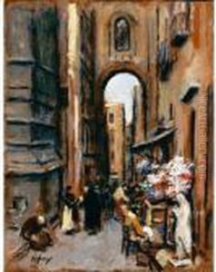 Napoli, La Via Del Mercato by Vincenzo Migliaro