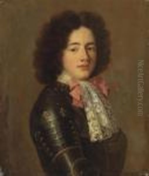 Portrait Of Louis De Bourbon,
Comte De Vermandois , Bust-length, In Armour With The Royal Coat-of-arms
On The Shoulder - view 1