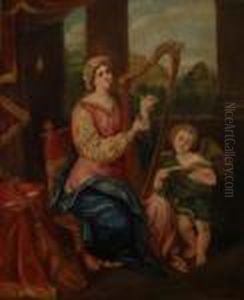 Saint Cecile Chantant Les Louanges Du Seigneur by Pierre Mignard