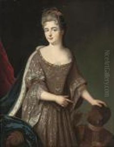 Portrait Of A Lady Traditionally
Identified As Princessmarie-adelaide Of Savoy (1685-1712) by Pierre Mignard