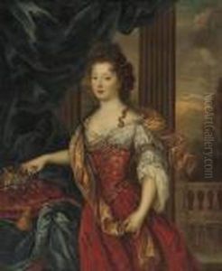 Portrait Of Marie-therese De Bourbon by Pierre Mignard
