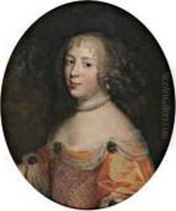 Portrait De Femme En Buste, En Robeorange by Pierre Mignard
