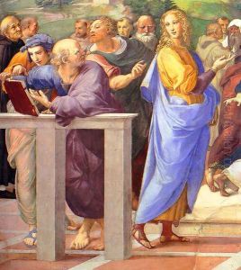 Disputation of the Holy Sacrament (La Disputa) [detail: 10a] by Raphael