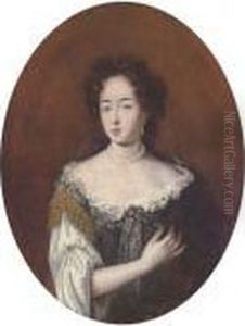 Portrait Of A Lady, Half-length, Wearing Pearls