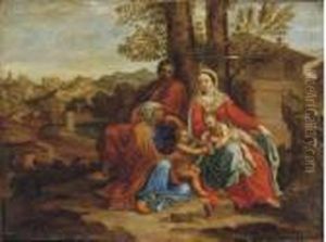 The Holy Family With Saint Elizabeth by Pierre Mignard