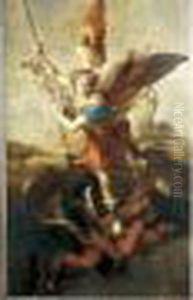 L'archange Saint Michel Terrassant Le Dragon by Pierre Mignard