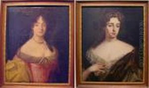 Portrait Of Elegant Ladies: Two by Pierre Mignard