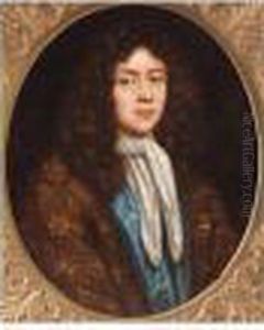 Portrait Of A Gentleman, Half Length, Wearing An Embroidered Maroon Gown