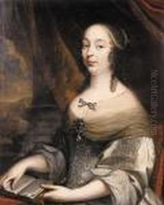 Portrait Of A Noblewoman Said To Be Charlotte De Louigny Nee Decastelnau by Pierre Mignard