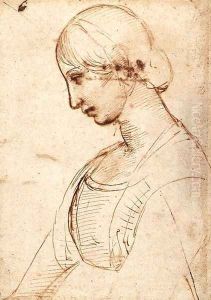 Waist Length Figure Of A Young Woman by Raphael