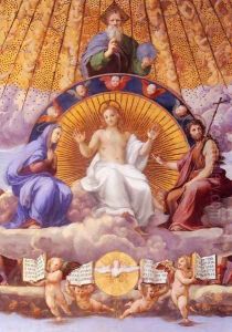 Disputation of the Holy Sacrament (La Disputa): Christ Glorified [detail: 1] by Raphael
