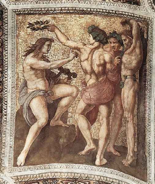 The Stanza Della Segnatura Ceiling Apollo And Marsyas - view 1