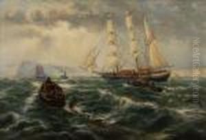 Shipping Of Thecoast At Whitby by Thomas Rose Miles