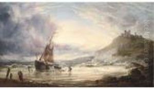 Unloading The Days Catch, Whitby Bay by Thomas Rose Miles