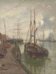 Retter Luck, Yarmouth At Dock by Thomas Rose Miles