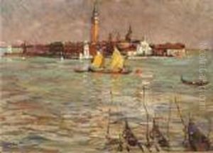 Blick Auf San Giorgio Bei Venedig by Alessandro Milesi