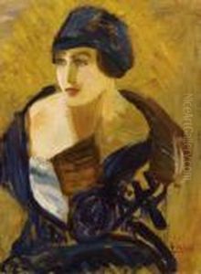 Ritratto Di Signora Con Occhiazzurri by Alessandro Milesi