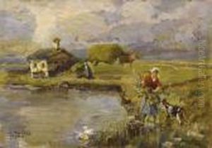In Campagna by Alessandro Milesi