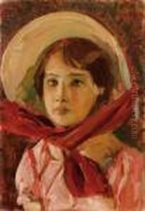 Ritratto Di Ragazzina Con Cappello by Alessandro Milesi