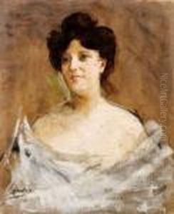 La Modella In Bianco by Alessandro Milesi