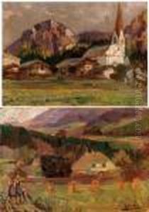 Coppia Di Vedute Di Montagne by Alessandro Milesi
