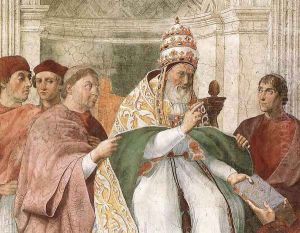 Gregory IX Approving the Decretals [detail: 1] by Raphael