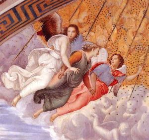 The Stanza della Segnatura Ceiling [detail: 1] by Raphael