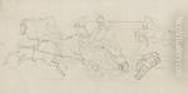 Studies For 'a Huguenot' And
'romeo Andjuliet' On One Sheet, Together With Eight Juvenile Drawings In
Twoframes - view 1