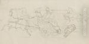 Studies For 'a Huguenot' And 
'romeo Andjuliet' On One Sheet, Together With Eight Juvenile Drawings In
 Twoframes