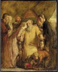 King Lear And Cordelia by Sir John Everett Millais