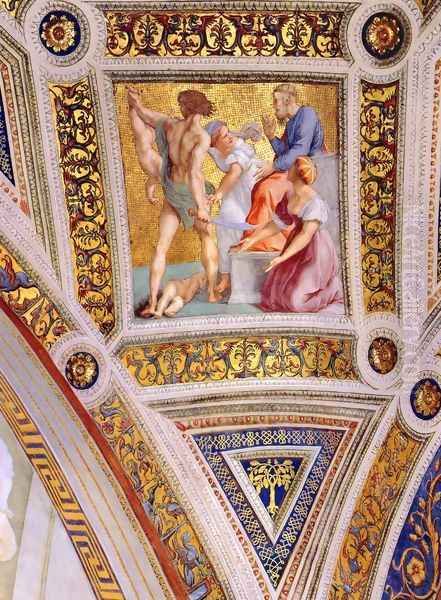 The Stanza della Segnatura Ceiling: The Judgment of Solomon [detail: 2] - view 1