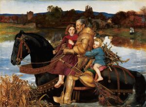 A Dream Of The Past: Sir Isumbras At The Ford by Sir John Everett Millais