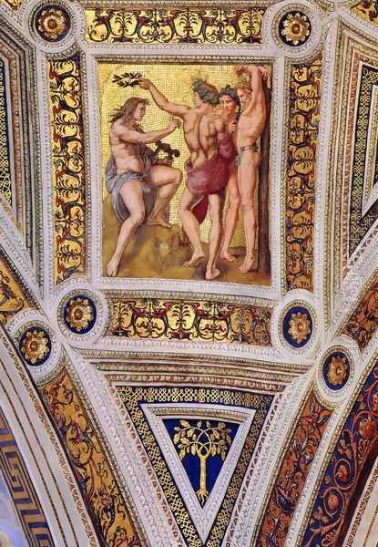 The Stanza della Segnatura Ceiling: Apollo and Marsyas [detail: 1] - view 1