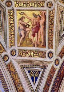 The Stanza della Segnatura Ceiling: Apollo and Marsyas [detail: 1] by Raphael